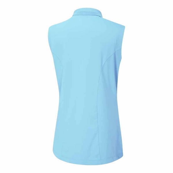 Ping Solene Ladies Sleeveless Polo Shirt - Sky Blue
