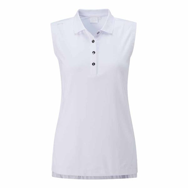 ping Solene Ladies Sleeveless Polo Shirt - White