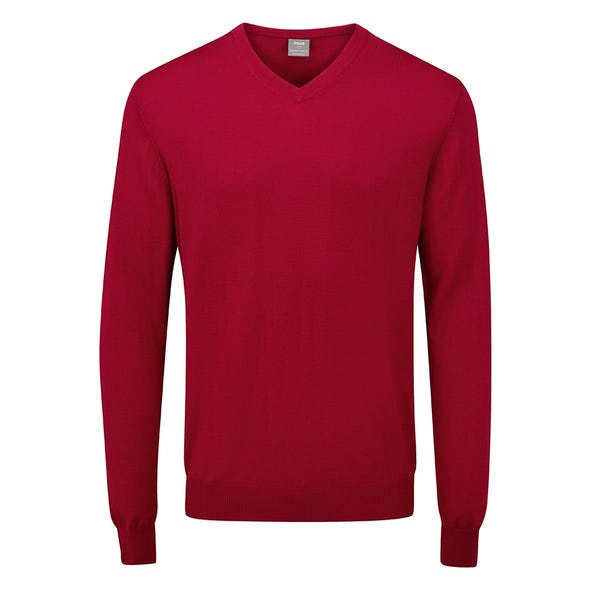 ping Sullivan Men's V Neck Sweater - Rich Red