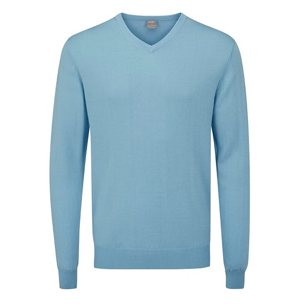 ping Sullivan Men's V Neck Sweater - Sky Blue