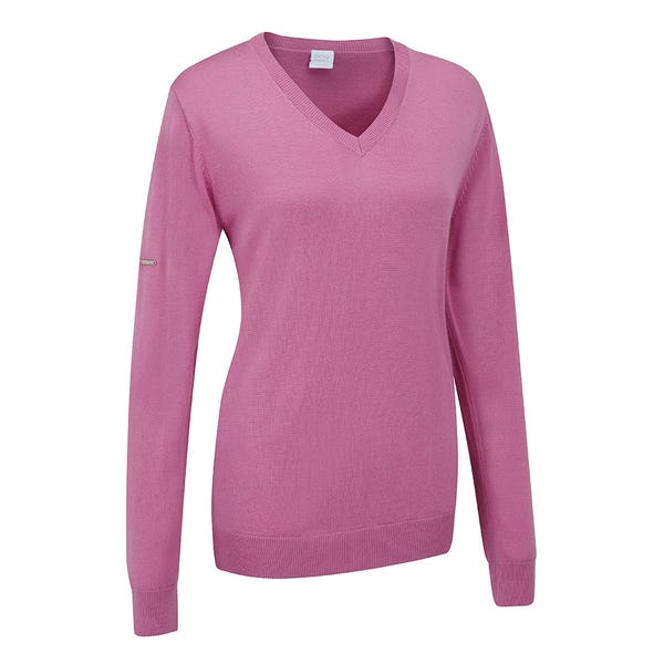 Ping Tatton Ladies V Neck Sweater - Pink