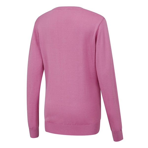 Ping Tatton Ladies V Neck Sweater - Pink