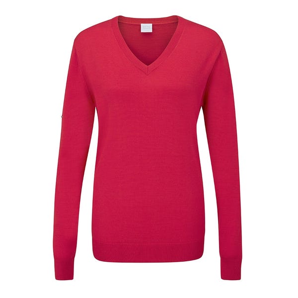 ping Tatton Ladies V Neck Sweater - Rosebud