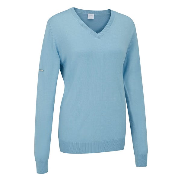 Ping Tatton Ladies V Neck Sweater - Sky Blue