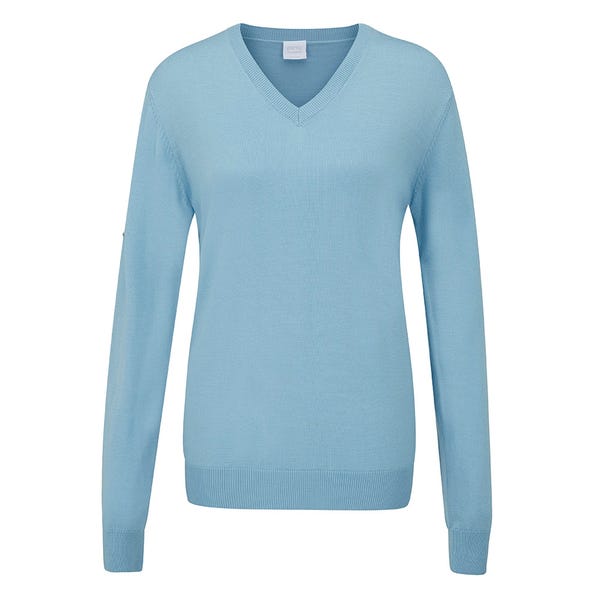 ping Tatton Ladies V Neck Sweater - Sky Blue
