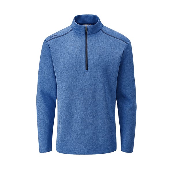 ping Ramsey Men's Half Zip Ribbed Fleece - Snorkel Blue Marl