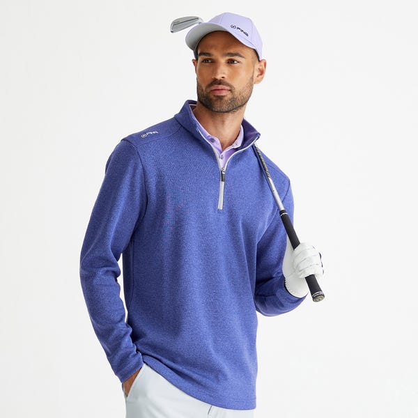 Ping Ramsey Men's Half Zip Ribbed Fleece - Twilight Marl