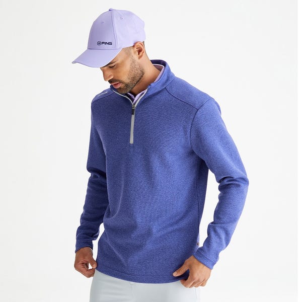 Ping Ramsey Men's Half Zip Ribbed Fleece - Twilight Marl
