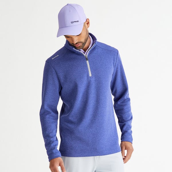 ping Ramsey Men's Half Zip Ribbed Fleece - Twilight Marl