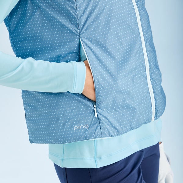 Ping Samantha Ladies Insulated Reversible Vest - Opal/Blue Fusion Multi