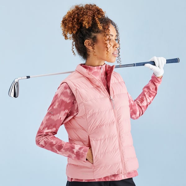 Ping Samantha Ladies Insulated Reversible Vest - Quartz/Rose Multi