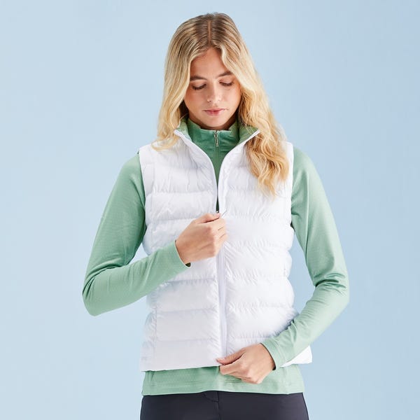 Ping Samantha Ladies Insulated Reversible Vest - White/Eucalyptus Multi