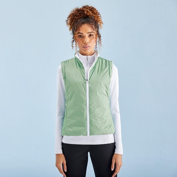 Ping Samantha Ladies Insulated Reversible Vest - White/Eucalyptus Multi
