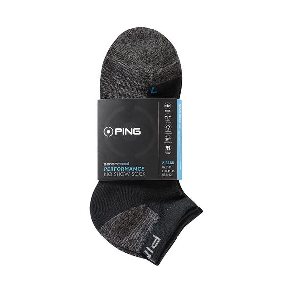 Ping SensorCool® Men's No Show Socks (2 Pair Pack) - Black