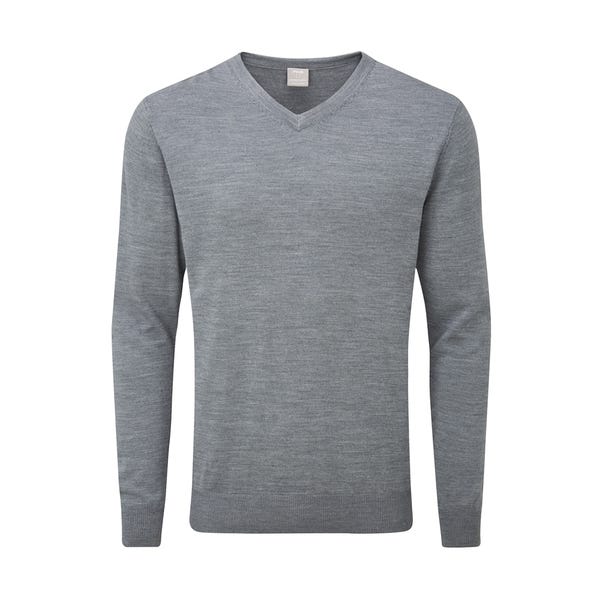 ping Sullivan Men's V Neck Sweater - French Grey Marl