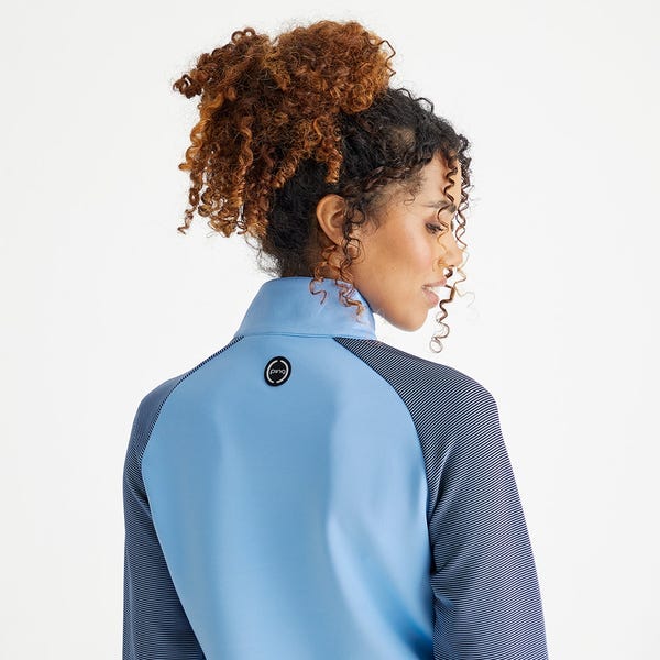 Ping Tembi Ladies Half Zip Midlayer - Cornflower Blue/Navy