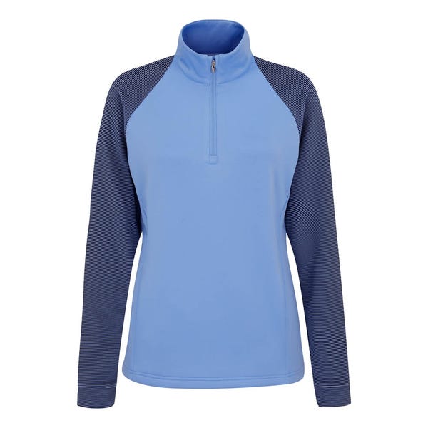 Ping Tembi Ladies Half Zip Midlayer - Cornflower Blue/Navy
