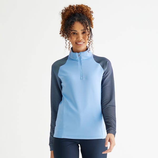 ping Tembi Ladies Half Zip Midlayer - Cornflower Blue/Navy