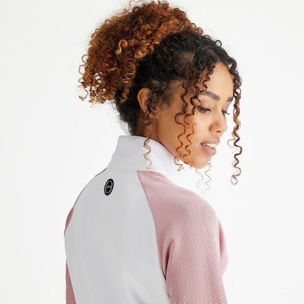 Ping Tembi Ladies Half Zip Midlayer - White/Sweet Pea