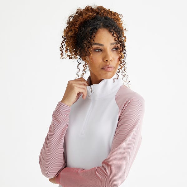 Ping Tembi Ladies Half Zip Midlayer - White/Sweet Pea