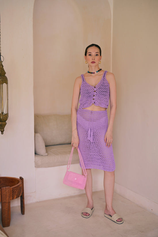 Pink Haley Addison Beaded Crossbody Clutch In Jelly Pink