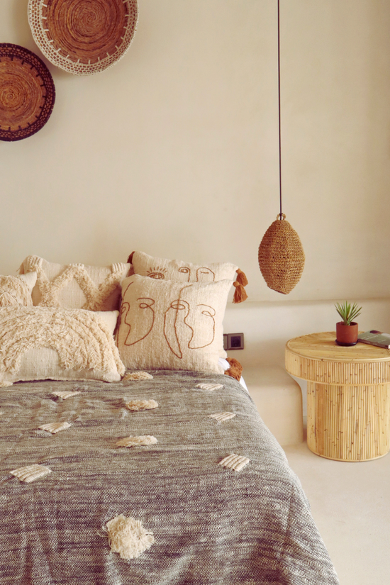 Pink Haley Allison Hand-loomed Organic Cotton Throw Pillow Cover In Cream