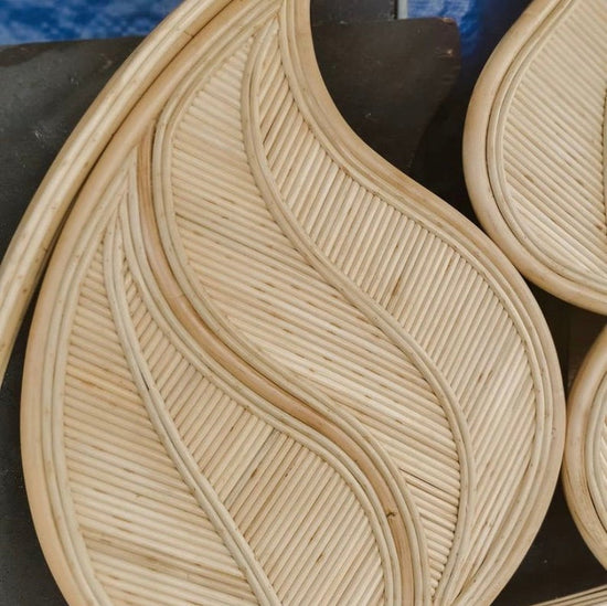 Pink Haley Altadena Palm Leaf Headboard - California King Size (Los Angeles/Local Delivery Only)