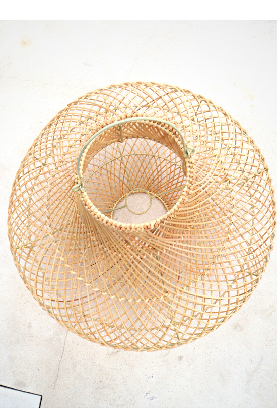 Pink Haley Freya X-Large Bell Shape Rattan Pendant Light Fitting