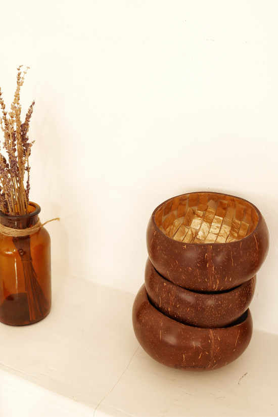 Pink Haley Isla Handcraft Coconut & Mother Of Pearl Bowl