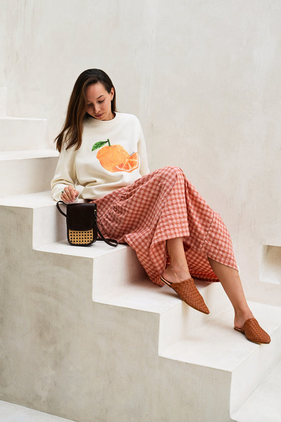 Pink Haley Jessica Cane And Leather Clutch Crossbody