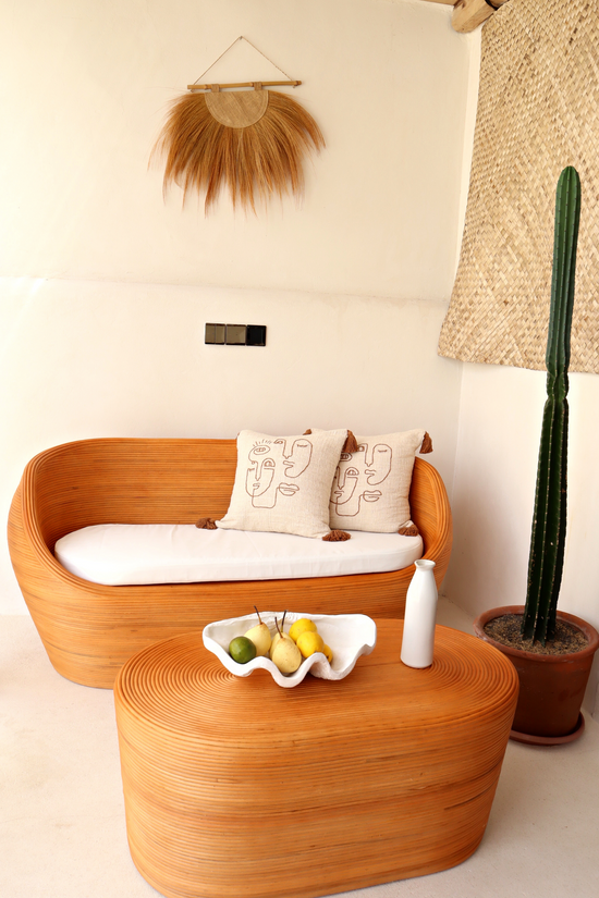 pink haley Joyce Organic Rattan Oval Shape Sofa and Matching Coffee Table Bundle (Los Angeles/Local Delivery) pink haley Joyce Organic Rattan Oval Shape Sofa and Matching Coffee Table Bundle (Los Angeles/Local Delivery)