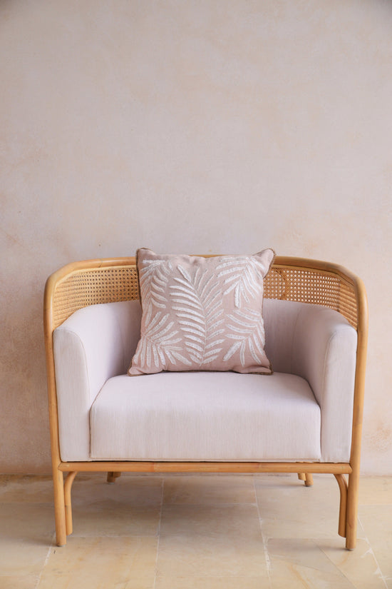 pink haley Kayla Hand-loomed Organic Cotton Throw Pillow Cover