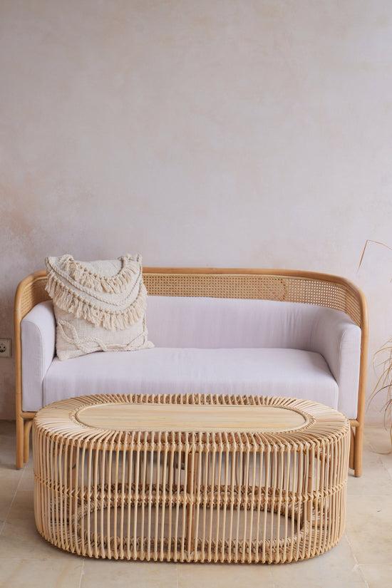 Pink Haley Leía Organic Cotton Fringe Throw Pillow Cover