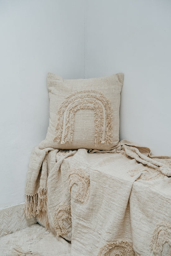 pink haley Luella Rainbow Hand-loomed Organic Cotton Throw Blanket