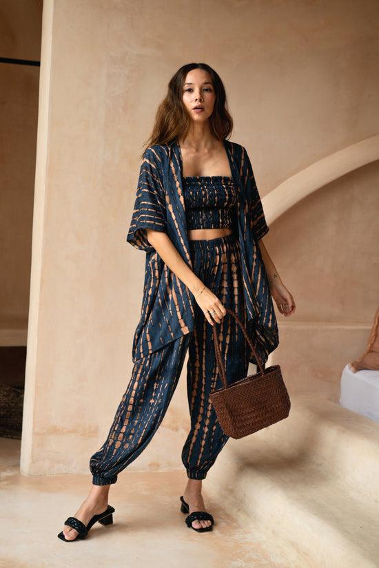 Pink Haley Maria Artisan Handwoven Leather Mini Tote In Brown