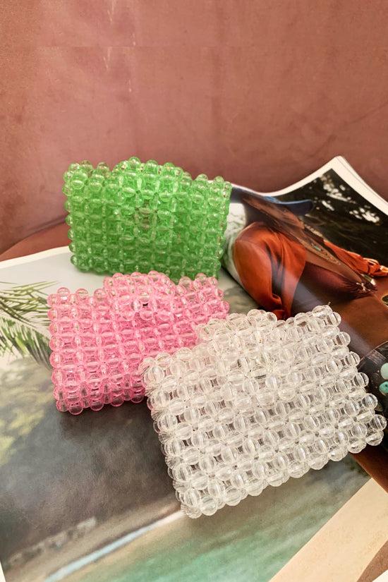 pink haley Addison Handmade Beaded Card Case