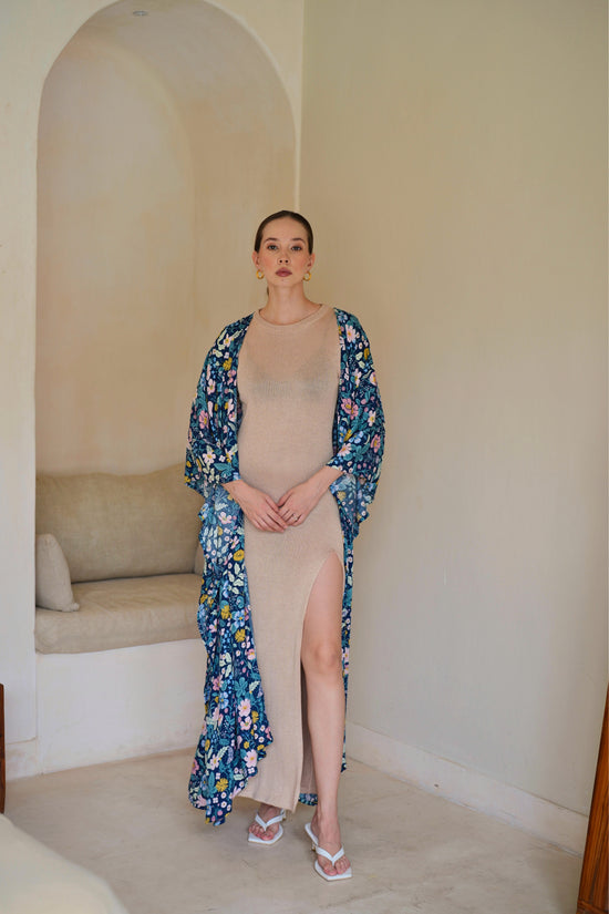 Pink Haley Botanical-Print Travel Kimono Duster