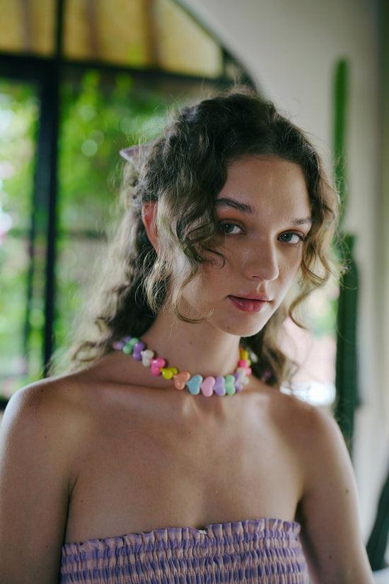 Pink Haley Candy Heart Necklace