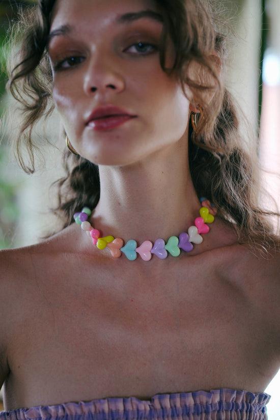 Pink Haley Candy Heart Necklace