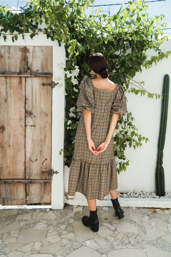 Pink Haley Carol Oversized Sleeves Midi Dress