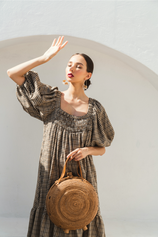 Pink Haley Emma Oversized Rattan Round Satchel