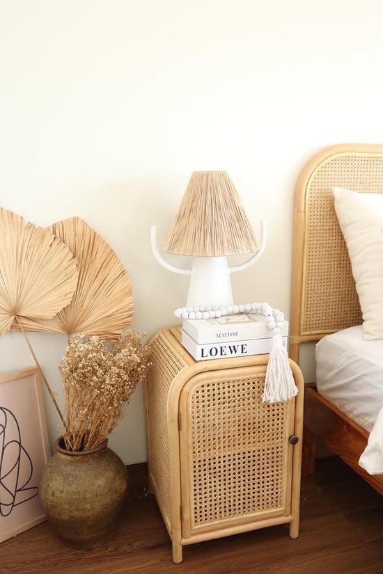 Pink Haley Hanna Rattan Nightstand - Set Of 2 Units