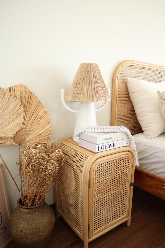 Pink Haley Hanna Rattan Nightstand - Set Of 2 Units