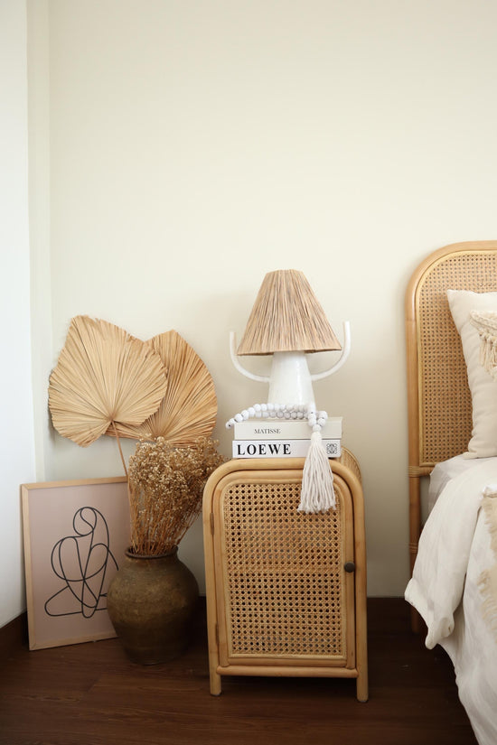pink haley Hanna Rattan Nightstand - Set of 2 units