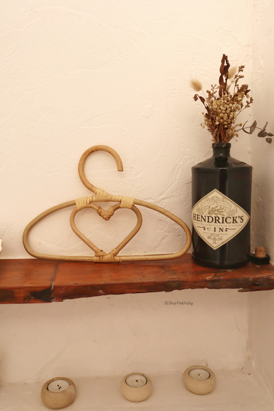 pink haley Heart Rattan Hangers for Kids
