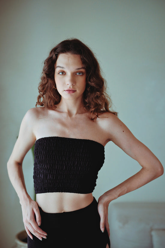 Pink Haley Judith Smocked And Ruffle Tube Top