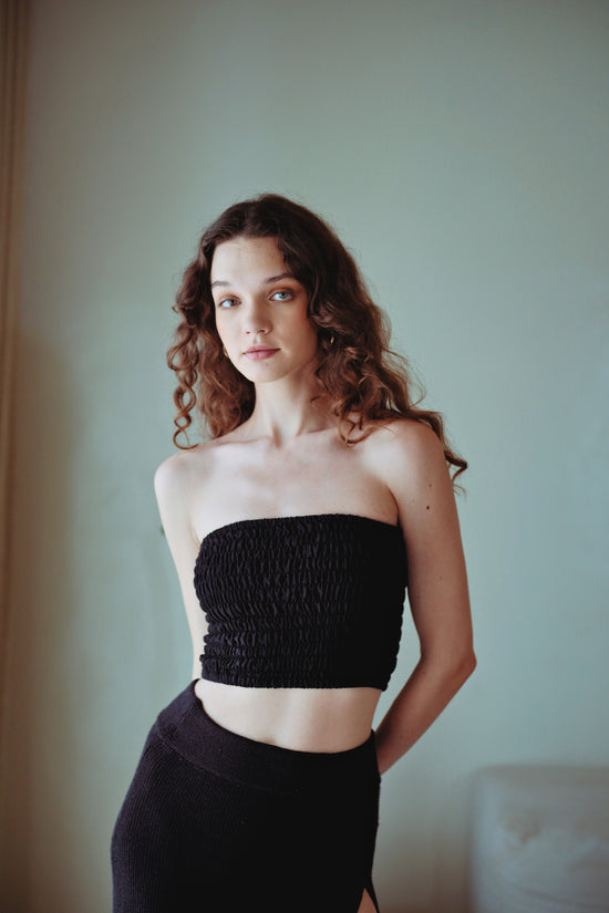 Pink Haley Judith Smocked And Ruffle Tube Top