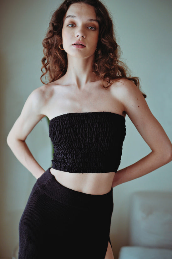 Pink Haley Judith Smocked And Ruffle Tube Top