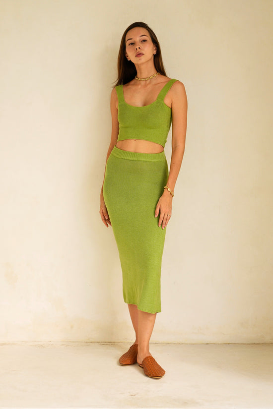 pink haley Kimberly Back Split Knit Skirt