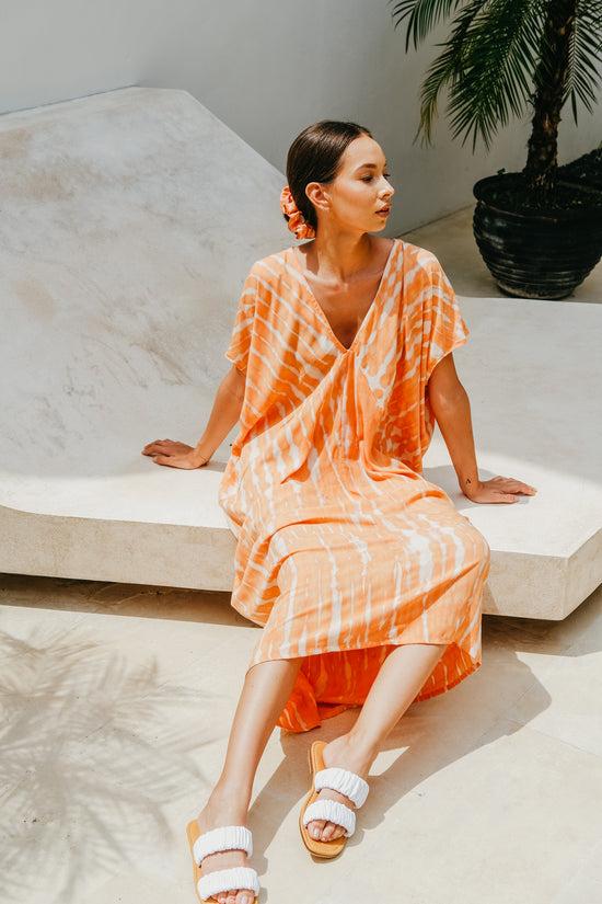 Pink Haley Loretta Linen And Leather Slide Sandals